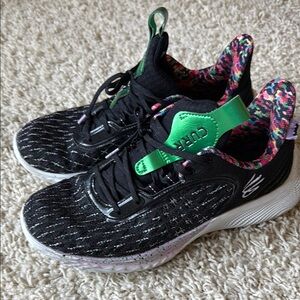 Under Armour Black and Green Sneakers Lightweight Performance